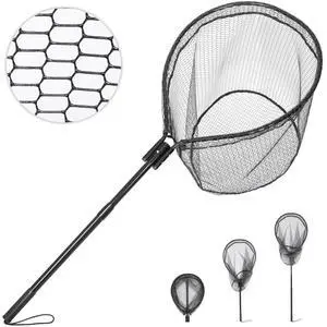 High Strength Large Landing Net - Rubber Fishing Net with Long Telescoping Handle & Soft Rubber Netting, Landing Nets for Fishing, Ideal for Boat, Pier, River Angling High Strength Large Landing Net - Rubber Fishing Net with Long Telescoping Handle & Soft Rubber Netting, Landing Nets for Fishing, Ideal for Boat, Pier, River Angling