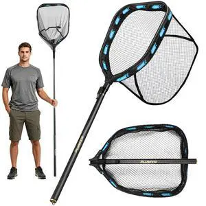 Floating Fishing Net with Telescoping Handle, Carbon Fiber Ultralight Long Fish Net, Collapsible Landing Net 6.56/7.86Ft, Fishing Gear Kayak Accessories for Bass Trout Salmon Floating Fishing Net with Telescoping Handle, Carbon Fiber Ultralight Long Fish Net, Collapsible Landing Net 6.56/7.86Ft, Fishing Gear Kayak Accessories for Bass Trout Salmon