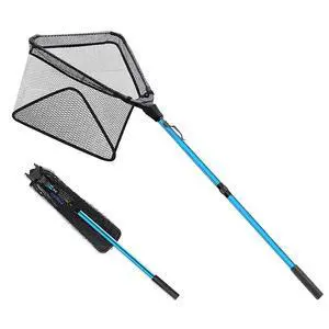Aluminum Collapsible Telescopic Fishing Net for Ice Salt/Freshwater | Sturdy Pole, Non-Slip Rubber Handle, One-click Storage, Extended to 37in/43in/51in/69in/85in, Black, Blue, Green Aluminum Collapsible Telescopic Fishing Net for Ice Salt/Freshwater | Sturdy Pole, Non-Slip Rubber Handle, One-click Storage, Extended to 37in/43in/51in/69in/85in, Black, Blue, Green