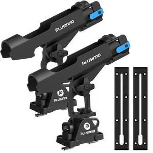 Kayak Fishing Rod Holder with Tracks, 2 in 1 Kayak Accessories | Fishing Rod Pole Holders for Boat, Track Mount / Deck Mount with Fishing Rod Protective Strap, Kayak Rail, Rotatable Kayak Fishing Rod Holder with Tracks, 2 in 1 Kayak Accessories | Fishing Rod Pole Holders for Boat, Track Mount / Deck Mount with Fishing Rod Protective Strap, Kayak Rail, Rotatable