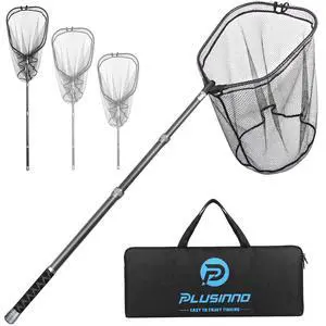 Large Fishing Net, 3.4-7.7 FT Carbon Fiber Fish Net with Long Telescoping Handle, Kayak Fishing Gear Accessories Foldable Landing Net for Bass, Trout, Catfish, Fishing Gifts for Men Father Large Fishing Net, 3.4-7.7 FT Carbon Fiber Fish Net with Long Telescoping Handle, Kayak Fishing Gear Accessories Foldable Landing Net for Bass, Trout, Catfish, Fishing Gifts for Men Father