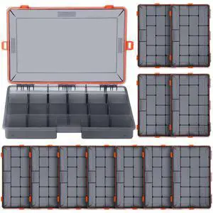 12 Pack Fishing Tackle Boxes Waterproof 3600 and 3700 Tackle Trays with Removable Dividers Plastic Storage Organizer Bait Vault Camouflage Box for Freshwater Saltwater (Orange,3600) 12 Pack Fishing Tackle Boxes Waterproof 3600 and 3700 Tackle Trays with Removable Dividers Plastic Storage Organizer Bait Vault Camouflage Box for Freshwater Saltwater (Orange,3600)