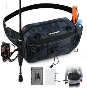 BaitSpace Waist Bag Waterproof Tackle Storage Bag With Adjustable Belt, Fishing Fanny Pack for Men, Soft Bait Organizer, 3600 Utility Box, Rod Holder, Nylon BaitSpace Waist Bag Waterproof Tackle Storage Bag With Adjustable Belt, Fishing Fanny Pack for Men, Soft Bait Organizer, 3600 Utility Box, Rod Holder, Nylon