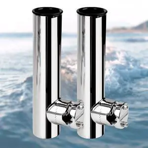2 Pack Fishing Rod Holders for Boat Rail Mount, Stainless Steel Clamp on Rod Holder for Marine Boat, Fishing Boat, Pontoon, Jon Boat 2 Pack Fishing Rod Holders for Boat Rail Mount, Stainless Steel Clamp on Rod Holder for Marine Boat, Fishing Boat, Pontoon, Jon Boat