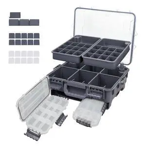 Universal Fishing Tackle Box with Two Small Tackle Tray, Removal Inside Design Waterproof Trunk Storage Box, Thicker Floating Airtight Stowaway, Xmas Surprise Fishing Gifts for Men Women Universal Fishing Tackle Box with Two Small Tackle Tray, Removal Inside Design Waterproof Trunk Storage Box, Thicker Floating Airtight Stowaway, Xmas Surprise Fishing Gifts for Men Women
