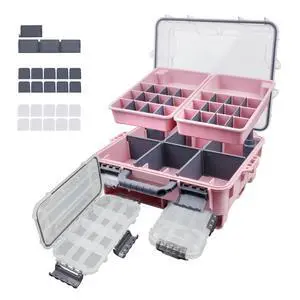 Universal Fishing Tackle Box with Two Small Tackle Tray, Removal Inside Design Waterproof Trunk Storage Box, Thicker Floating Airtight Stowaway, Xmas Surprise Fishing Gifts for Men Women Universal Fishing Tackle Box with Two Small Tackle Tray, Removal Inside Design Waterproof Trunk Storage Box, Thicker Floating Airtight Stowaway, Xmas Surprise Fishing Gifts for Men Women