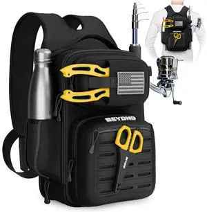 Beyond Fishing Tackle Backpack- The Voyager Tactical Fishing Storage Bag - Lightweight & Compact Bag For Fishing Beyond Fishing Tackle Backpack- The Voyager Tactical Fishing Storage Bag - Lightweight & Compact Bag For Fishing