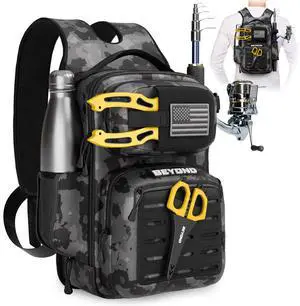 Beyond Fishing Tackle Backpack- The Voyager Tactical Fishing Storage Bag - Lightweight & Compact Bag For Fishing Beyond Fishing Tackle Backpack- The Voyager Tactical Fishing Storage Bag - Lightweight & Compact Bag For Fishing