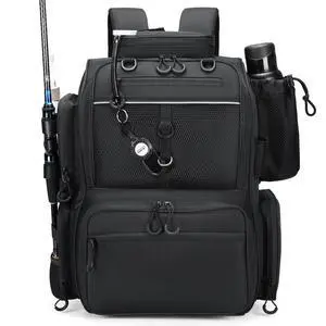 Fishing Tackle Backpack with Rod Holders, Bottle Holder, Storage Bag Store Fishing Gear Fishing Tackle Backpack with Rod Holders, Bottle Holder, Storage Bag Store Fishing Gear