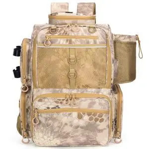 Fishing Tackle Backpack with Rod Holders, Bottle Holder, Storage Bag Store Fishing Gear Fishing Tackle Backpack with Rod Holders, Bottle Holder, Storage Bag Store Fishing Gear