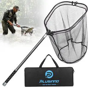 Large Fishing Net, 3.4-7.7 FT Carbon Fiber Fish Net with Long Telescoping Handle, Kayak Fishing Gear Accessories Foldable Landing Net for Bass, Trout, Catfish, Fishing Gifts for Men Father Large Fishing Net, 3.4-7.7 FT Carbon Fiber Fish Net with Long Telescoping Handle, Kayak Fishing Gear Accessories Foldable Landing Net for Bass, Trout, Catfish, Fishing Gifts for Men Father