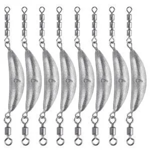 Fishing Spin SinkerCrescent Sinker with 3 Roller Swivels Fishing Sinker Drop Shot Weights Fishing Weights Kit Inline Trolling Sinkers,Torpedo Sinkers Saltwater Freshwater,1/2-6OZ, sliver Fishing Spin SinkerCrescent Sinker with 3 Roller Swivels Fishing Sinker Drop Shot Weights Fishing Weights Kit Inline Trolling Sinkers,Torpedo Sinkers Saltwater Freshwater,1/2-6OZ, sliver