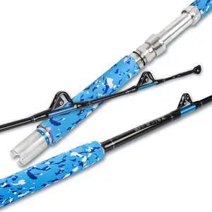 Fishing Trolling Rod 1 Piece/2 Piece Saltwater Offshore Heavy Roller Rod Big Game Conventional Boat Camo Fishing Pole (6'/6'6",30-50lb/50-80lb/80-120lb) Fishing Trolling Rod 1 Piece/2 Piece Saltwater Offshore Heavy Roller Rod Big Game Conventional Boat Camo Fishing Pole (6'/6'6",30-50lb/50-80lb/80-120lb)