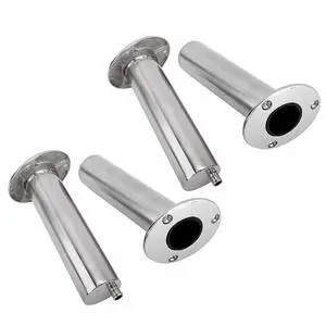 4-Pack Heavy Duty Stainless Steel 316 Deluxe Rod Holders with Drain, Flush Mount Fishing Rod Pole Holders, 30 Degree /15 Degree/90 Degree 4-Pack Heavy Duty Stainless Steel 316 Deluxe Rod Holders with Drain, Flush Mount Fishing Rod Pole Holders, 30 Degree /15 Degree/90 Degree