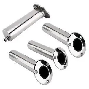 4-Pack Heavy Duty Stainless Steel 316 Deluxe Rod Holders with Drain, Flush Mount Fishing Rod Pole Holders, 30 Degree /15 Degree/90 Degree 4-Pack Heavy Duty Stainless Steel 316 Deluxe Rod Holders with Drain, Flush Mount Fishing Rod Pole Holders, 30 Degree /15 Degree/90 Degree