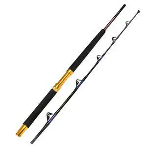 Saltwater Fishing Trolling Rod 1 Piece/2 Piece Heavy Roller Rod Big Game Conventional Boat Fishing Pole with Roller Guides (30-50lb/50-80lb/80-120lb,5'6"/6'6") Saltwater Fishing Trolling Rod 1 Piece/2 Piece Heavy Roller Rod Big Game Conventional Boat Fishing Pole with Roller Guides (30-50lb/50-80lb/80-120lb,5'6"/6'6")