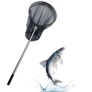 Heavy Duty Fishing Landing Net, Extendable Aluminum Telescoping Pole (70-102 in) 37in Deep Net for Saltwater Fishing Heavy Duty Fishing Landing Net, Extendable Aluminum Telescoping Pole (70-102 in) 37in Deep Net for Saltwater Fishing