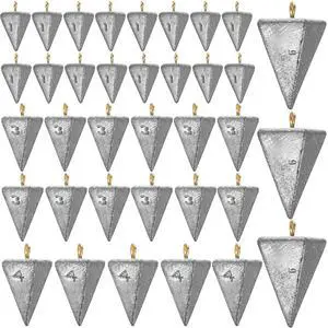 27 Pieces Pyramid Fishing Weights Sinkers Triangle Rig Pyramid Sinkers for Ocean Saltwater Surf Bass Catfish Fishing Weights Casting Gear Tackle Essential 27 Pieces Pyramid Fishing Weights Sinkers Triangle Rig Pyramid Sinkers for Ocean Saltwater Surf Bass Catfish Fishing Weights Casting Gear Tackle Essential
