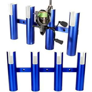 2PCS 4-Tube Aluminum Fishing Rod Holder for Boat, Wall-Mounted Fishing Pole Roof Rod Rack, Surf Fishing Rod Holder for Truck, Boats & Yacht 2PCS 4-Tube Aluminum Fishing Rod Holder for Boat, Wall-Mounted Fishing Pole Roof Rod Rack, Surf Fishing Rod Holder for Truck, Boats & Yacht
