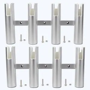 2PCS 4-Tube Aluminum Fishing Rod Holder for Boat, Wall-Mounted Fishing Pole Roof Rod Rack, Surf Fishing Rod Holder for Truck, Boats & Yacht 2PCS 4-Tube Aluminum Fishing Rod Holder for Boat, Wall-Mounted Fishing Pole Roof Rod Rack, Surf Fishing Rod Holder for Truck, Boats & Yacht