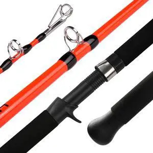 8' Glow Catfish Rod, Medium Heavy 2-Piece, 10-65 lb | S-glass carbon blank, glow-in-dark finish, EVA grip and stainless guides for night catfishing with 10-65 lb line 8' Glow Catfish Rod, Medium Heavy 2-Piece, 10-65 lb | S-glass carbon blank, glow-in-dark finish, EVA grip and stainless guides for night catfishing with 10-65 lb line