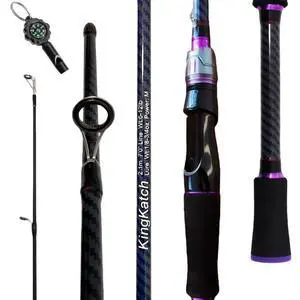 24-Ton Carbon & Fiberglass Spinning/Casting Rod, Lightweight 2-Piece Sensitive Fishing Rod with Ceramic Guides & Split-Grip Handle for Bass, Trout, Pike 24-Ton Carbon & Fiberglass Spinning/Casting Rod, Lightweight 2-Piece Sensitive Fishing Rod with Ceramic Guides & Split-Grip Handle for Bass, Trout, Pike