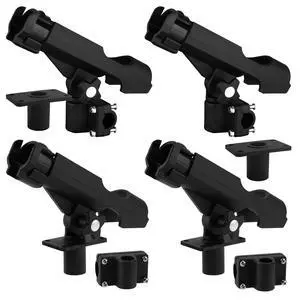 Adjustable Black Fishing Rod Holder for Boat Kayak Swivel Side Mount Kits Tackle Adjustable Black Fishing Rod Holder for Boat Kayak Swivel Side Mount Kits Tackle