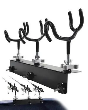 Boat Track System Rod Holder with Power Lock and Track Adapter - Compatible with Most Kayak Tracks - 360-Degree Adjustable Rotation and ALOCK Rod Secure Rig Boat Track System Rod Holder with Power Lock and Track Adapter - Compatible with Most Kayak Tracks - 360-Degree Adjustable Rotation and ALOCK Rod Secure Rig