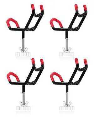 Dual-Angle Boat Fishing Rod Holder Rest, 4 Pack, 5° & 25° V-Shape Rod Cradle with Anti-Slip Rubber Tips, 3/8-16 Thread Mount Dual-Angle Boat Fishing Rod Holder Rest, 4 Pack, 5° & 25° V-Shape Rod Cradle with Anti-Slip Rubber Tips, 3/8-16 Thread Mount