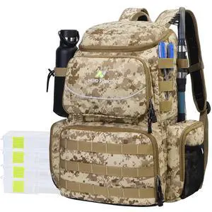 Fishing Tackle Backpack with Rod Holders, 40L Large Fishing Bag with Waterproof Rain Cover,Outdoor Tackle Bag Fishing Tackle Backpack with Rod Holders, 40L Large Fishing Bag with Waterproof Rain Cover,Outdoor Tackle Bag