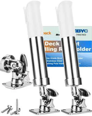 2-Pack Stainless Steel Fishing Rod Holder | 360° Rotating Deck Mount | 1.8" Rod Compatibility | Trolling Rod Holder for Boats, Yachts & Kayaks 2-Pack Stainless Steel Fishing Rod Holder | 360° Rotating Deck Mount | 1.8" Rod Compatibility | Trolling Rod Holder for Boats, Yachts & Kayaks