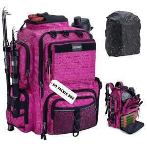 Fishing Backpack,900D Water-Resistant Tackle Backpack with Rod Holders,45L Large Fishing Bag Storage Gear Tackle Bag with Rain Cover,Bottle Holder for Travel Camping Hiking(Without Tackle Box) Fishing Backpack,900D Water-Resistant Tackle Backpack with Rod Holders,45L Large Fishing Bag Storage Gear Tackle Bag with Rain Cover,Bottle Holder for Travel Camping Hiking(Without Tackle Box)