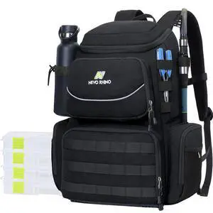 Fishing Tackle Backpack with Rod Holders, 40L Large Fishing Bag with Waterproof Rain Cover,Outdoor Tackle Bag Fishing Tackle Backpack with Rod Holders, 40L Large Fishing Bag with Waterproof Rain Cover,Outdoor Tackle Bag
