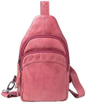 Concealed Carry Leather Unisex Tactical Taylor Sling Backpack with Locking Zippers and Universal Gun Holster (Plum) Concealed Carry Leather Unisex Tactical Taylor Sling Backpack with Locking Zippers and Universal Gun Holster (Plum)