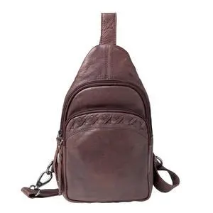 Concealed Carry Leather Unisex Tactical Taylor Sling Backpack with Locking Zippers and Universal Gun Holster (Dark Brown) Concealed Carry Leather Unisex Tactical Taylor Sling Backpack with Locking Zippers and Universal Gun Holster (Dark Brown)