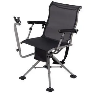 Hunting Chair with Shooting Rest, 360° Swivel Hunting Seat with 4 Extendable Aluminum Legs, Adjustable Gun Rest, Portable Hunting Blind Chairs with Carrying Strap for Outdoor Activities Hunting Chair with Shooting Rest, 360° Swivel Hunting Seat with 4 Extendable Aluminum Legs, Adjustable Gun Rest, Portable Hunting Blind Chairs with Carrying Strap for Outdoor Activities