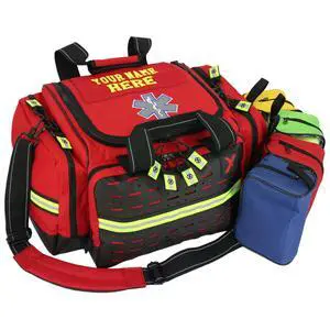 Lightning X Personalized EMT Trauma Bag Large ALS Medical Bag with 6 Color-Coded Pouches, MOLLE Panel, Waterproof Bottom, Reflective EMS Gear, Custom Embroidered Name or Logo | LXMB35 Lightning X Personalized EMT Trauma Bag Large ALS Medical Bag with 6 Color-Coded Pouches, MOLLE Panel, Waterproof Bottom, Reflective EMS Gear, Custom Embroidered Name or Logo | LXMB35