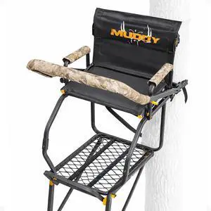 MLS1550 Skybox Deluxe 20' Tall Single Steel Ladder Tree Stand with Adjustable Padded Shooting Rail for Big Game & Hunting MLS1550 Skybox Deluxe 20' Tall Single Steel Ladder Tree Stand with Adjustable Padded Shooting Rail for Big Game & Hunting
