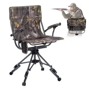 Folding Hunting Chair for Blinds 360 Degree Silent Swivel 330LBS | Padded Cushion Hunting Seat 330LBS CapacityArmrest, 4 Legs Adjustable Height, Shoulder Strap, Cup Holder Folding Hunting Chair for Blinds 360 Degree Silent Swivel 330LBS | Padded Cushion Hunting Seat 330LBS CapacityArmrest, 4 Legs Adjustable Height, Shoulder Strap, Cup Holder