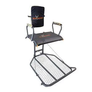 Big Game Captain XC Hang-On Treestand, Lightweight Steel Construction w/Flip-Back Flex-Tek Seat, 300 lbs Weight Rating, 24"x30" Foot Platform Big Game Captain XC Hang-On Treestand, Lightweight Steel Construction w/Flip-Back Flex-Tek Seat, 300 lbs Weight Rating, 24"x30" Foot Platform