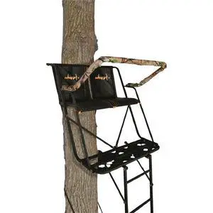 Big Dually 16' 2-Man Ladder Tree Stand, Black Big Dually 16' 2-Man Ladder Tree Stand, Black