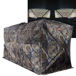 Bunkhouse Pop Up Portable 6 Person Side-by-Side Hunting Blind, Footprint: 140"x70" with 80" Height Bunkhouse Pop Up Portable 6 Person Side-by-Side Hunting Blind, Footprint: 140"x70" with 80" Height