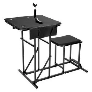 Foldable Shooting Bench Adjustable Height Portable Shooting & Hunting | Table with Seat, Gun Rest and 2 Ammo Pockets Powder Coated Steel Outdoor Range and Hunting Foldable Shooting Bench Adjustable Height Portable Shooting & Hunting | Table with Seat, Gun Rest and 2 Ammo Pockets Powder Coated Steel Outdoor Range and Hunting