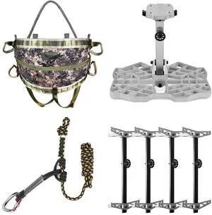 Full Mobile Tree Saddle Hunting Kit, Includes 16"x12" Saddle Hunting Platform, Gen2 Hunting Saddle, 4P Climbing Sticks, Bridge and 1P Tree Stand Safety Rope, Multiple Parcel Shipments Full Mobile Tree Saddle Hunting Kit, Includes 16"x12" Saddle Hunting Platform, Gen2 Hunting Saddle, 4P Climbing Sticks, Bridge and 1P Tree Stand Safety Rope, Multiple Parcel Shipments