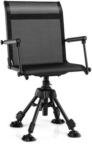 360° Swivel Hunting Chair, Folding Silent Hunting Blind Chair with Adjustable Height Legs, All-Terrain Foot Pads, Portable Sniper Seat for Fishing, 330 LBS Capacity 360° Swivel Hunting Chair, Folding Silent Hunting Blind Chair with Adjustable Height Legs, All-Terrain Foot Pads, Portable Sniper Seat for Fishing, 330 LBS Capacity