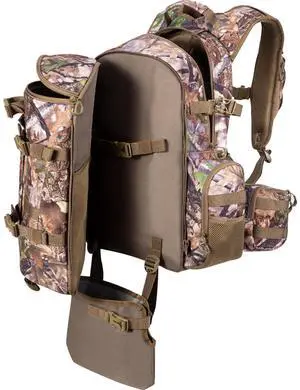 Large Hunting Backpack with padded weapon compartment for Bow Rifle with Waterproof Rain Cover Hunting Gear Accessories 40L(Supercamo Timber) Large Hunting Backpack with padded weapon compartment for Bow Rifle with Waterproof Rain Cover Hunting Gear Accessories 40L(Supercamo Timber)