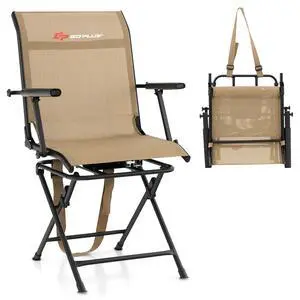 Hunting Chair, 360° Swivel Folding Hunting Blind Chair with Carrying Strap, 330LBS Capacity, Portable Deer Hunting Stool, Silent Ground Dove Hunting Chair, No Assembly Hunting Chair, 360° Swivel Folding Hunting Blind Chair with Carrying Strap, 330LBS Capacity, Portable Deer Hunting Stool, Silent Ground Dove Hunting Chair, No Assembly