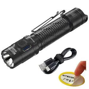 MH12 Pro Tactical Flashlight, 3300 Lumen USB-C Rechargeable Long Throw Compact EDC Duty Light with Holster Sticker MH12 Pro Tactical Flashlight, 3300 Lumen USB-C Rechargeable Long Throw Compact EDC Duty Light with Holster Sticker