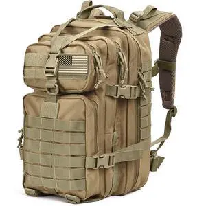 45L Military Tactical Backpack Large Army 3 Day Assault Pack Molle Bug out Bag Rucksack (Tan) 45L Military Tactical Backpack Large Army 3 Day Assault Pack Molle Bug out Bag Rucksack (Tan)