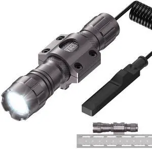 FL22 Light M Lock Flashlight 1200 Lumens IP65 Waterproof LED Rail Mounted Tactical Flashlight with Pressure Switch (Nickel) FL22 Light M Lock Flashlight 1200 Lumens IP65 Waterproof LED Rail Mounted Tactical Flashlight with Pressure Switch (Nickel)